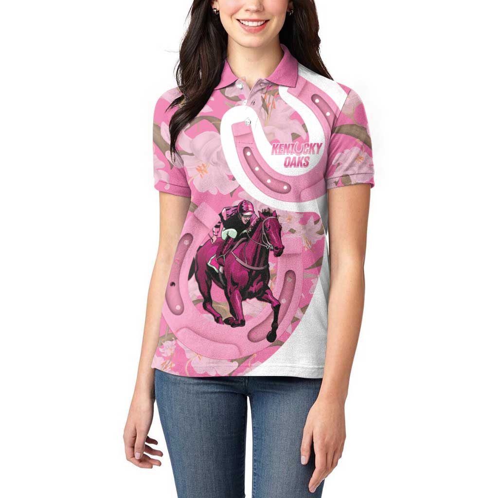 Kentucky Horse Racing Oaks Women Polo Shirt Est 1875 Run For The Lilies