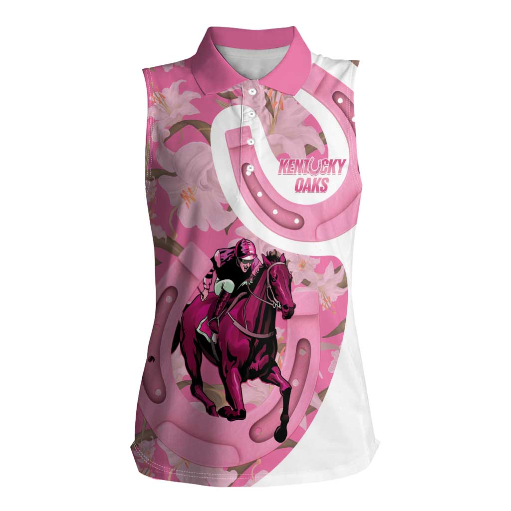 Kentucky Horse Racing Oaks Women Sleeveless Polo Shirt Est 1875 Run For The Lilies