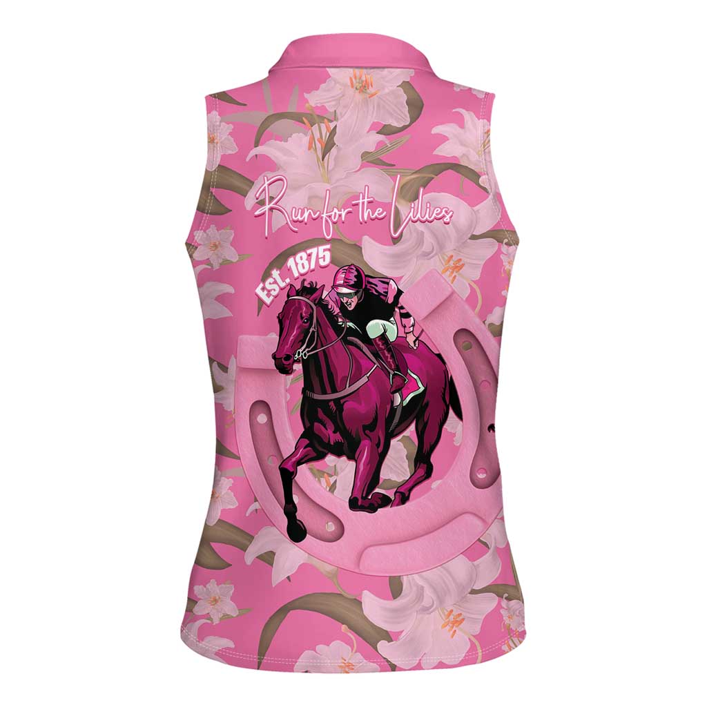 Kentucky Horse Racing Oaks Women Sleeveless Polo Shirt Est 1875 Run For The Lilies