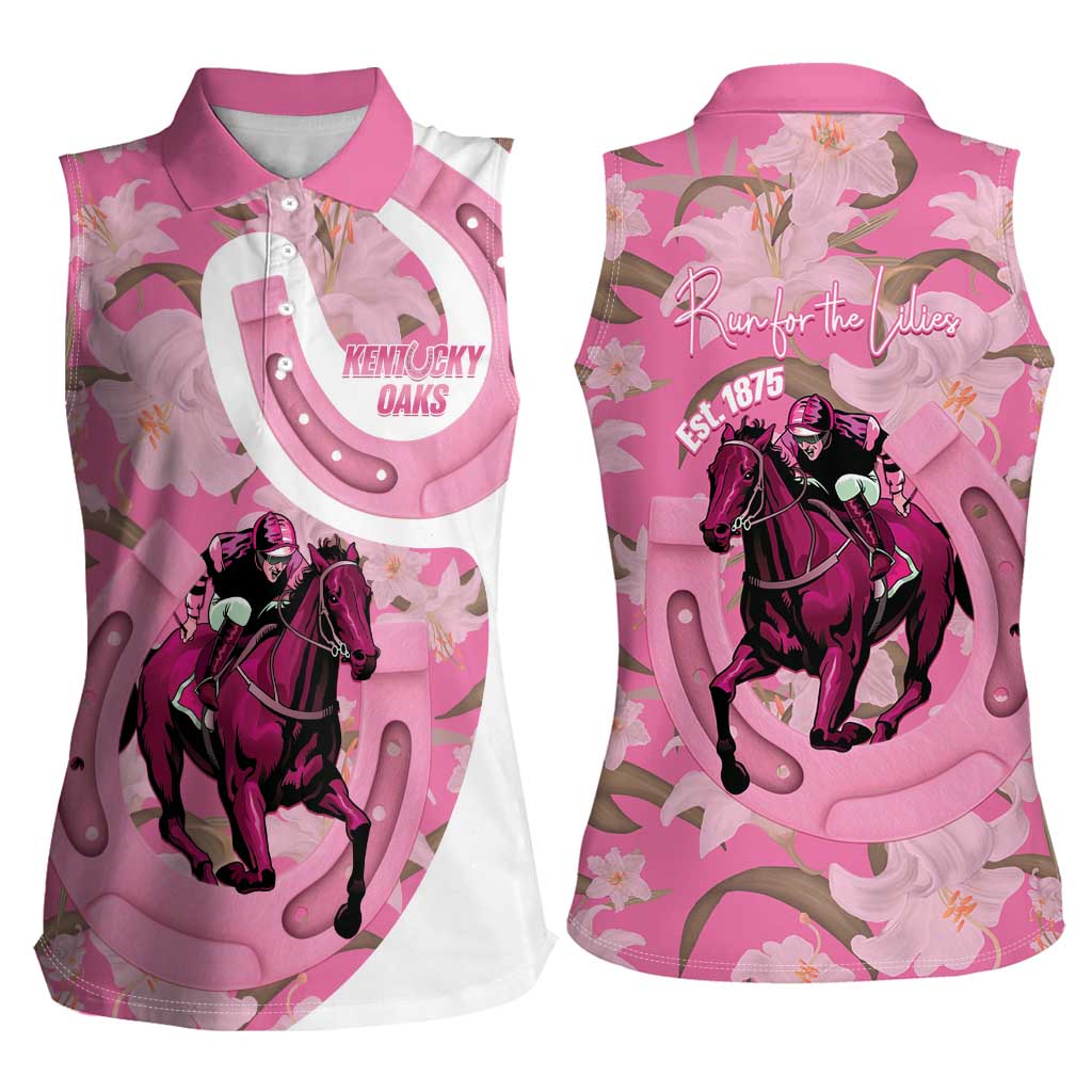 Kentucky Horse Racing Oaks Women Sleeveless Polo Shirt Est 1875 Run For The Lilies