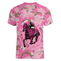 Kentucky Horse Racing Oaks Women V-Neck T-Shirt Est 1875 Run For The Lilies