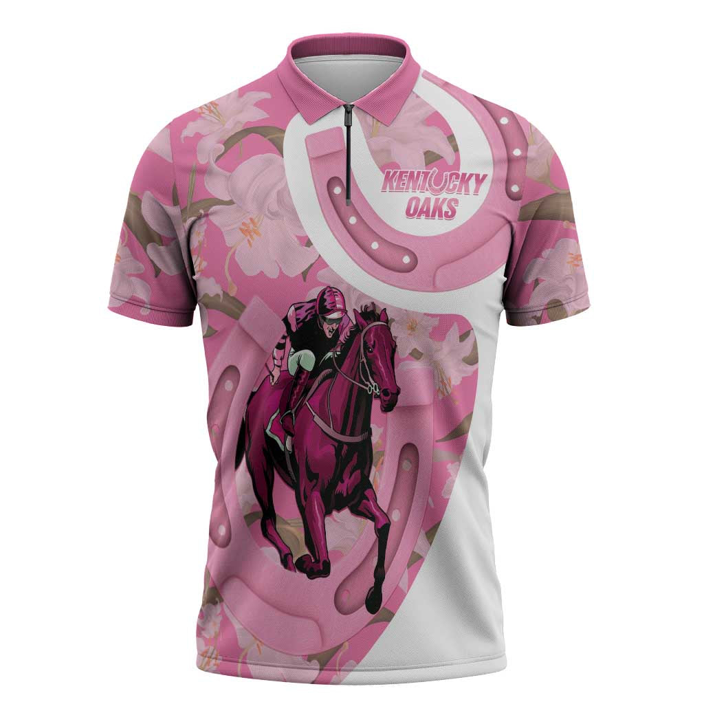 Kentucky Horse Racing Oaks Zipper Polo Shirt Est 1875 Run For The Lilies