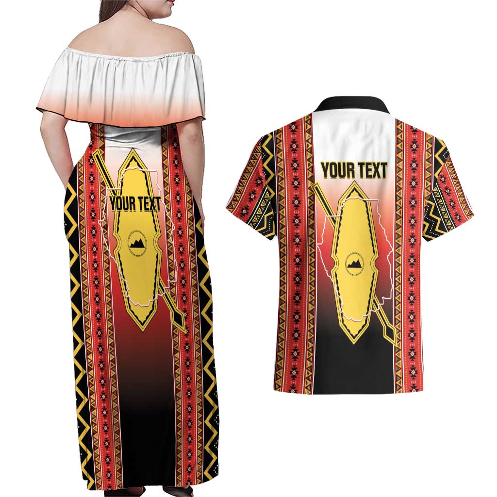 Personalised Bukidnon Philippines Couples Matching Off Shoulder Maxi Dress and Hawaiian Shirt The Food Basket of Region X