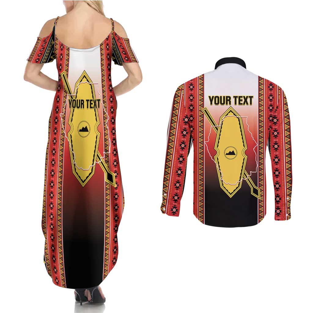 Personalised Bukidnon Philippines Couples Matching Summer Maxi Dress and Long Sleeve Button Shirt The Food Basket of Region X