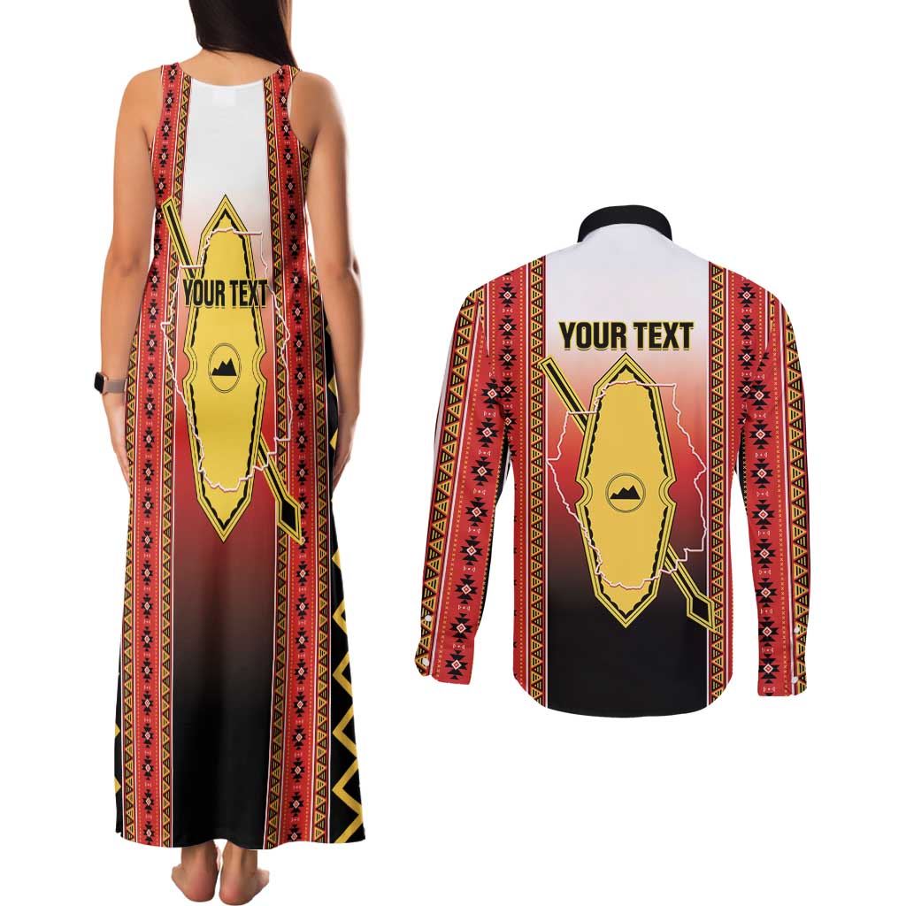 Personalised Bukidnon Philippines Couples Matching Tank Maxi Dress and Long Sleeve Button Shirt The Food Basket of Region X