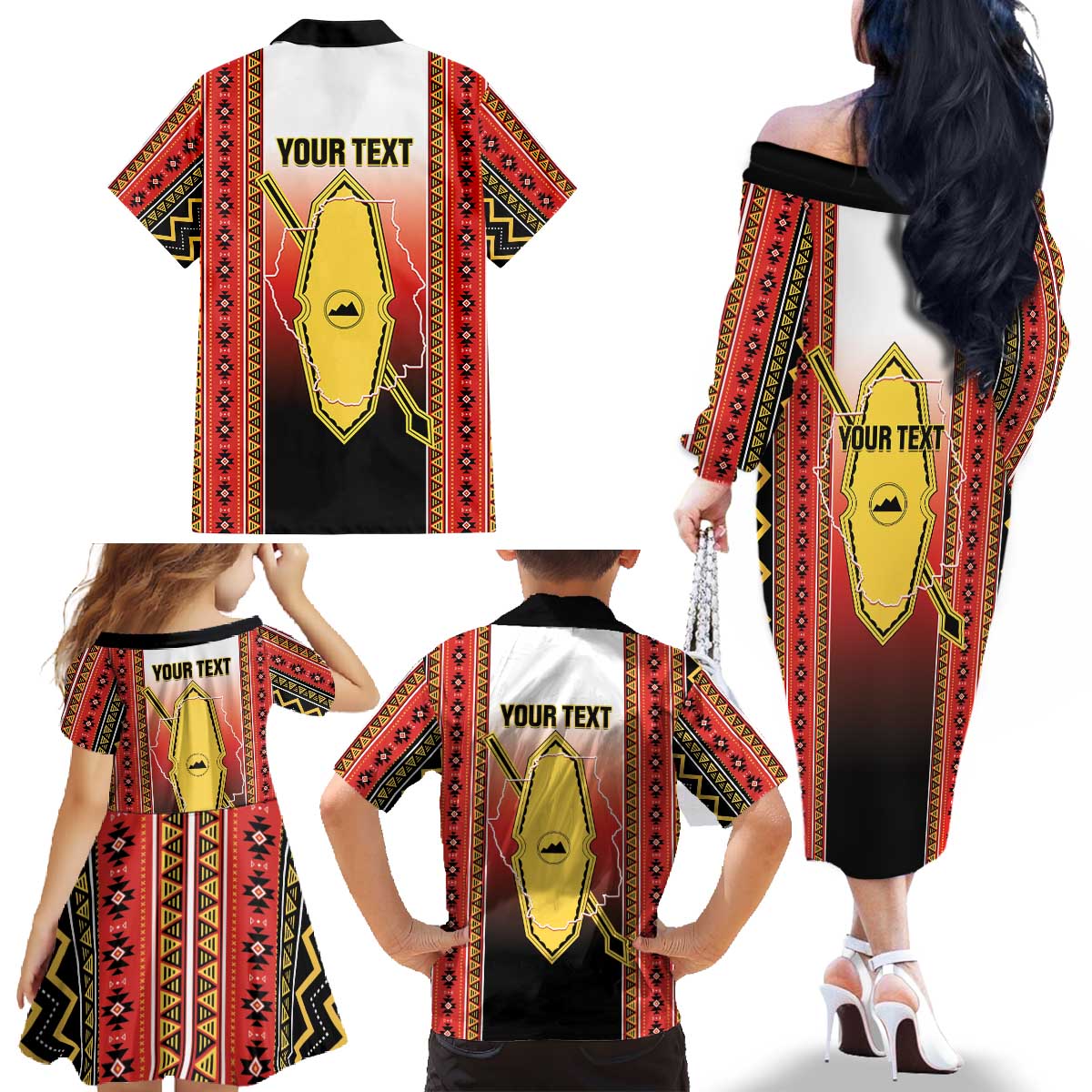 Personalised Bukidnon Philippines Family Matching Off The Shoulder Long Sleeve Dress and Hawaiian Shirt The Food Basket of Region X