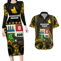Agusan del Sur Philippines Couples Matching Long Sleeve Bodycon Dress and Hawaiian Shirt Habagatang Agusan Lolong