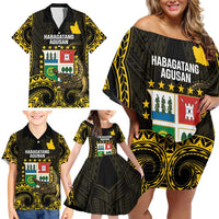 Agusan del Sur Philippines Family Matching Off Shoulder Short Dress and Hawaiian Shirt Habagatang Agusan Lolong