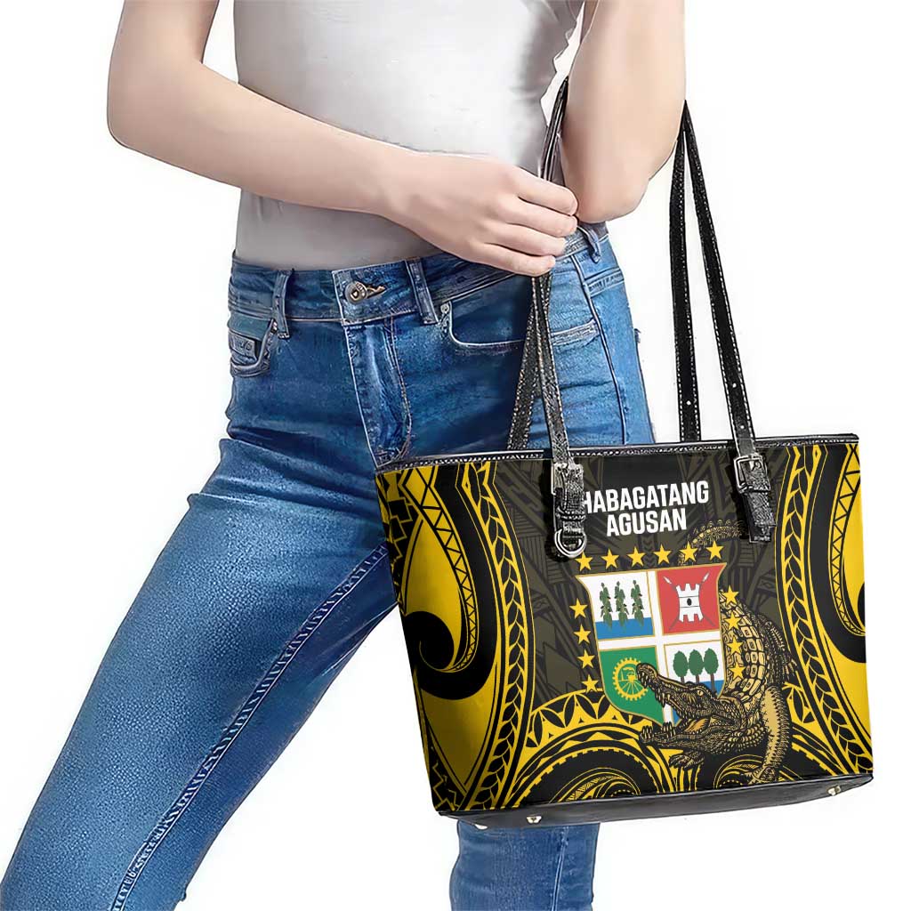 Agusan del Sur Philippines Leather Tote Bag Habagatang Agusan Lolong