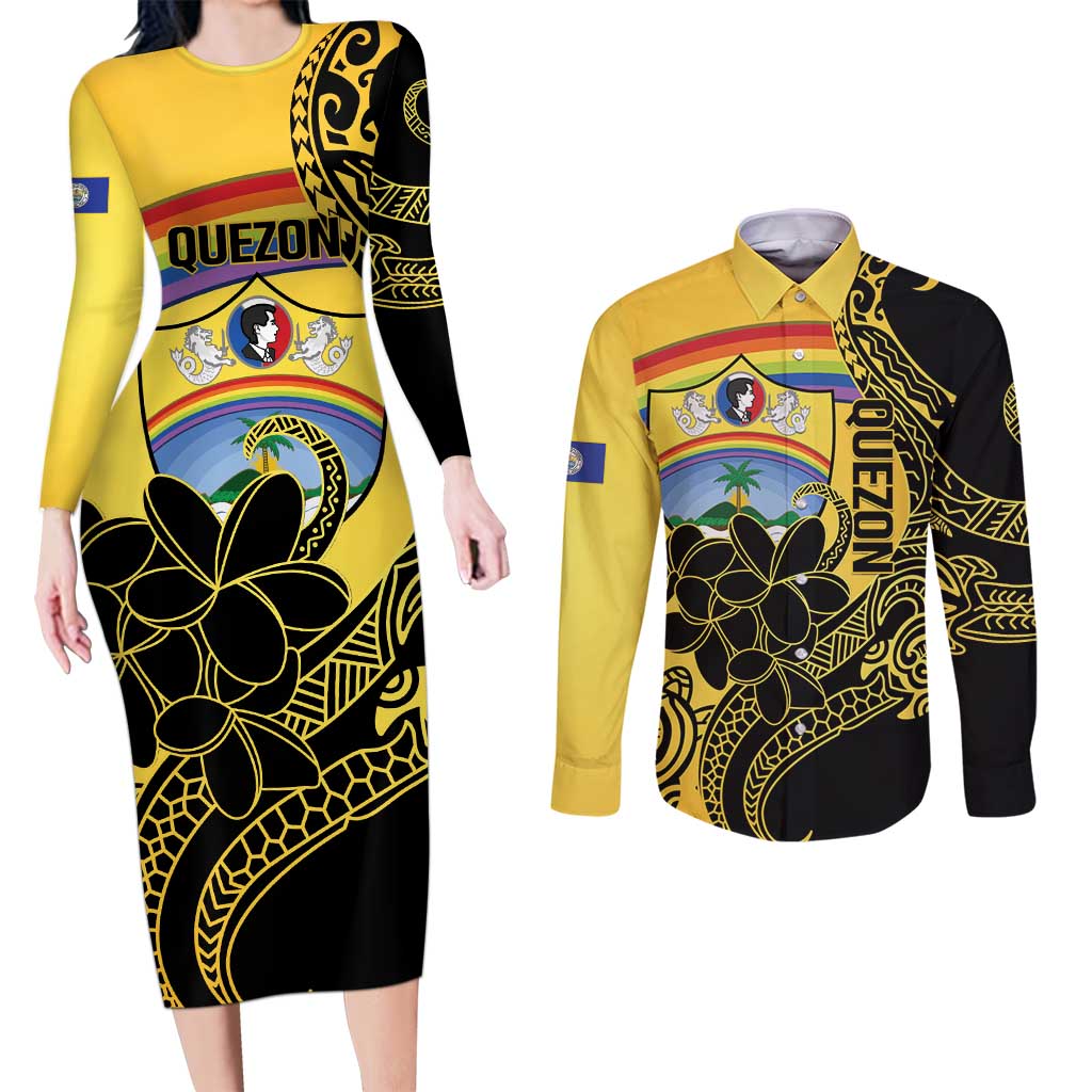 Quezon Province Couples Matching Long Sleeve Bodycon Dress and Long Sleeve Button Shirt Cocolandia Philippines Turtle