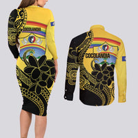 Quezon Province Couples Matching Long Sleeve Bodycon Dress and Long Sleeve Button Shirt Cocolandia Philippines Turtle