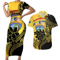 Quezon Province Couples Matching Short Sleeve Bodycon Dress and Hawaiian Shirt Cocolandia Philippines Turtle