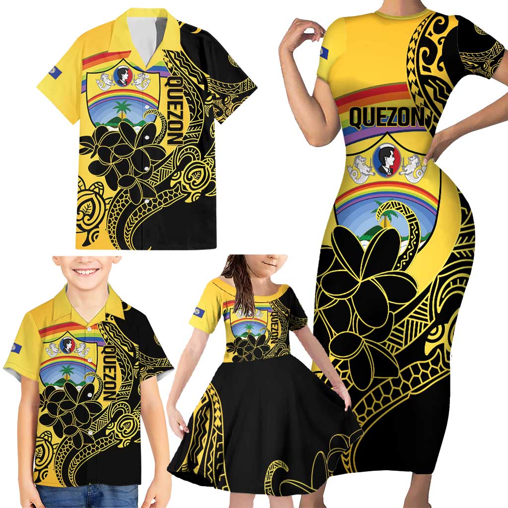 Quezon Province Family Matching Short Sleeve Bodycon Dress and Hawaiian Shirt Cocolandia Philippines Turtle