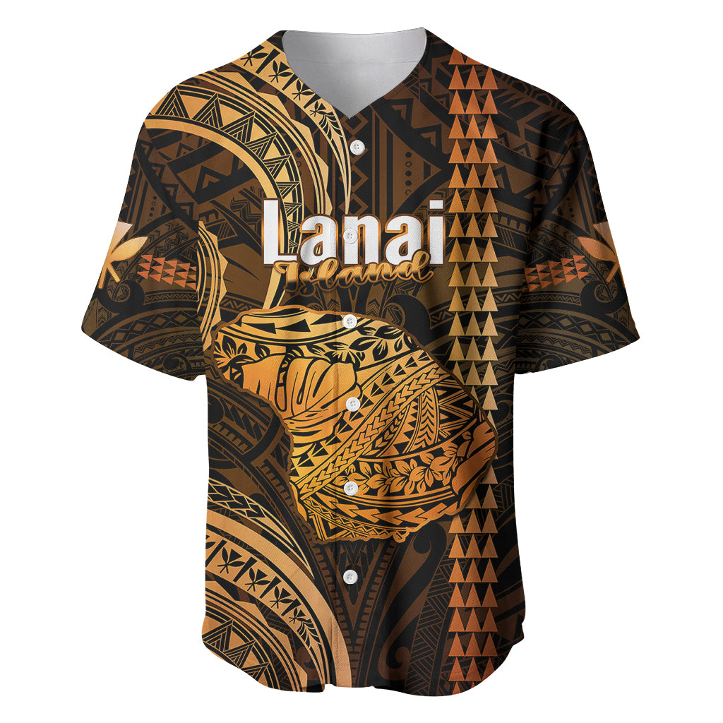 Polynesian Pride Hawaiian Islands Baseball Jersey Lani Map Gold Kanaka With Kakau - Wonder Print Shop