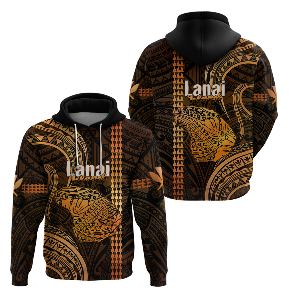 Polynesian Pride Hawaiian Islands Hoodie Lani Map Gold Kanaka With Kakau - Wonder Print Shop
