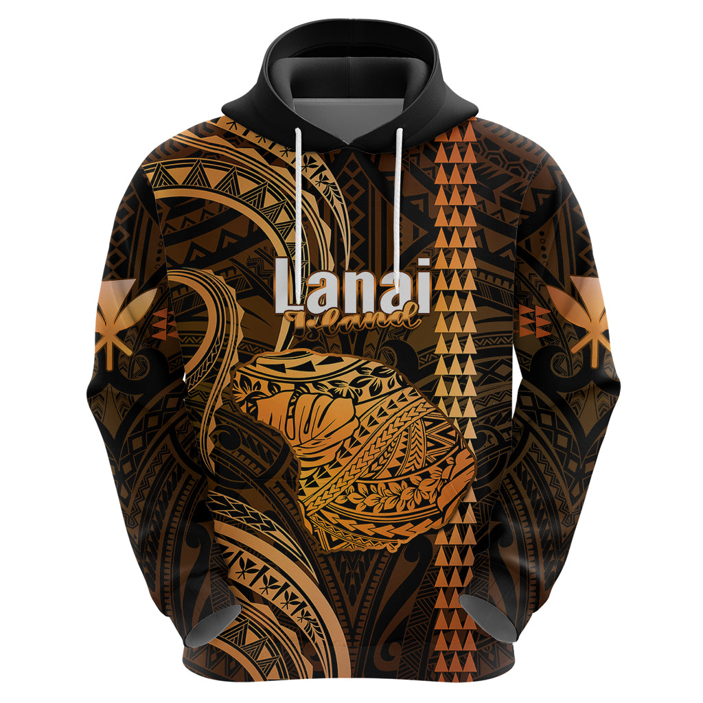 Polynesian Pride Hawaiian Islands Hoodie Lani Map Gold Kanaka With Kakau - Wonder Print Shop
