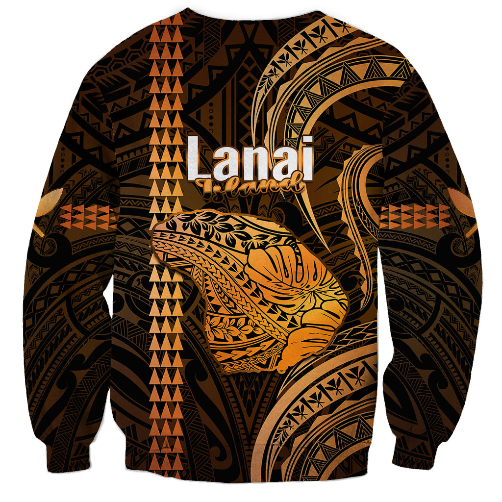 Polynesian Pride Hawaiian Islands Sweatshirt Lani Map Gold Kanaka With Kakau - Wonder Print Shop
