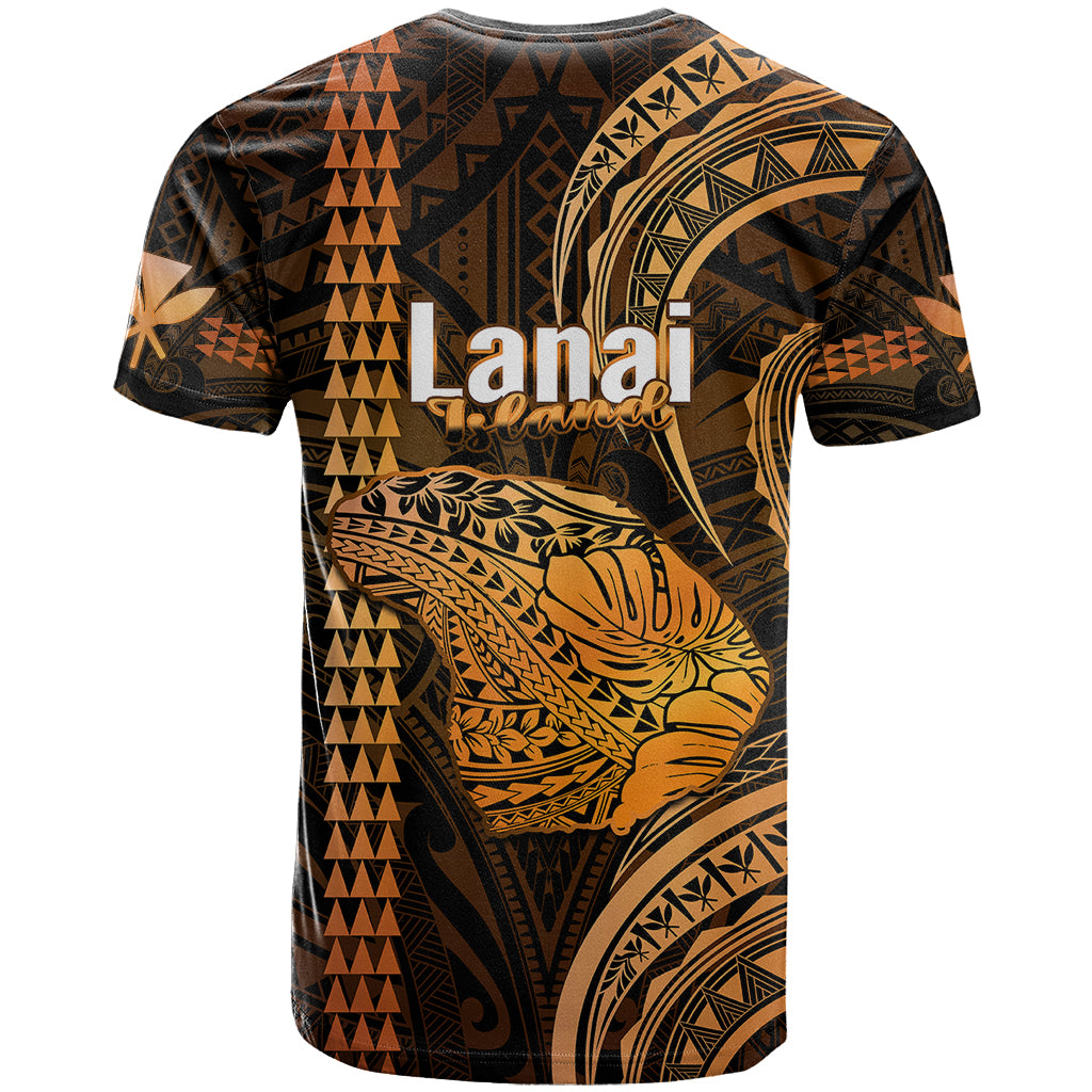 Polynesian Hawaiian Islands T Shirt Lani Map Gold Kanaka With Kakau - Wonder Print Shop