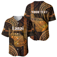 Personalised Hawaiian Islands Baseball Jersey Lani Map Gold Kanaka With Kakau - Wonder Print Shop