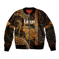 Personalised Hawaiian Islands Bomber Jacket Lani Map Gold Kanaka With Kakau - Wonder Print Shop