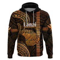 Custom Hawaiian Islands Hoodie Lani Map Gold Kanaka With Kakau - Wonder Print Shop