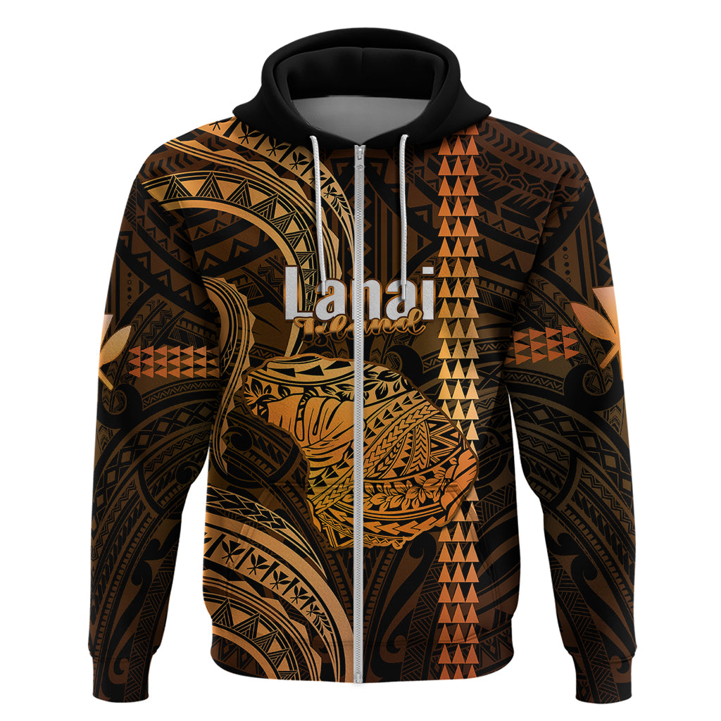 Custom Hawaiian Islands Hoodie Lani Map Gold Kanaka With Kakau - Wonder Print Shop