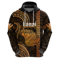Custom Hawaiian Islands Hoodie Lani Map Gold Kanaka With Kakau - Wonder Print Shop