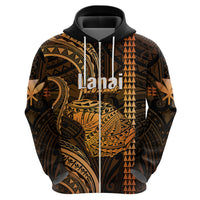 Custom Hawaiian Islands Hoodie Lani Map Gold Kanaka With Kakau - Wonder Print Shop
