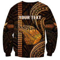 Personalised Hawaiian Islands Sweatshirt Lani Map Gold Kanaka With Kakau - Wonder Print Shop