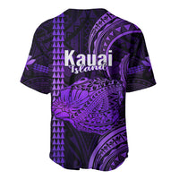 Polynesian Pride Hawaiian Islands Baseball Jersey Kauai Map Purple Kanaka With Kakau - Wonder Print Shop