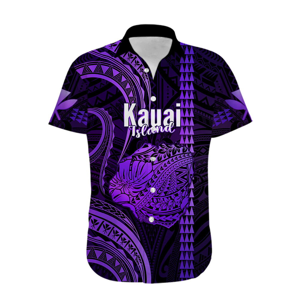 Polynesian Pride Hawaiian Islands Hawaiian Shirt Kauai Map Purple Kanaka With Kakau - Wonder Print Shop