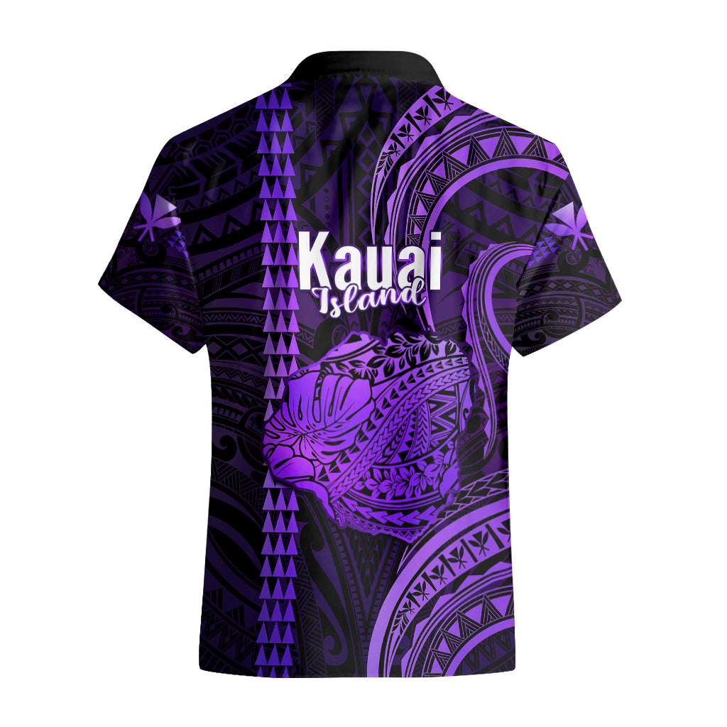 Polynesian Pride Hawaiian Islands Hawaiian Shirt Kauai Map Purple Kanaka With Kakau - Wonder Print Shop