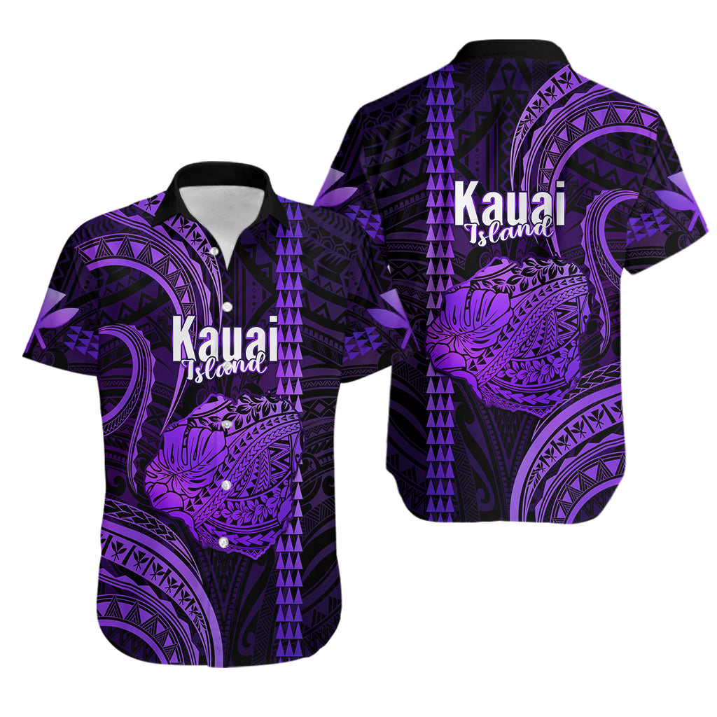 Polynesian Pride Hawaiian Islands Hawaiian Shirt Kauai Map Purple Kanaka With Kakau - Wonder Print Shop