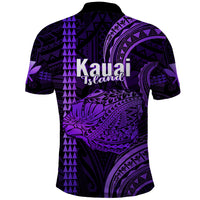 Polynesian Pride Hawaiian Islands Polo Shirt Kauai Map Purple Kanaka With Kakau - Wonder Print Shop