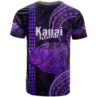 Polynesian Hawaiian Islands T Shirt Kauai Map Purple Kanaka With Kakau - Wonder Print Shop