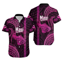 Polynesian Pride Hawaiian Islands Hawaiian Shirt Maui Map Pink Kanaka With Kakau - Wonder Print Shop