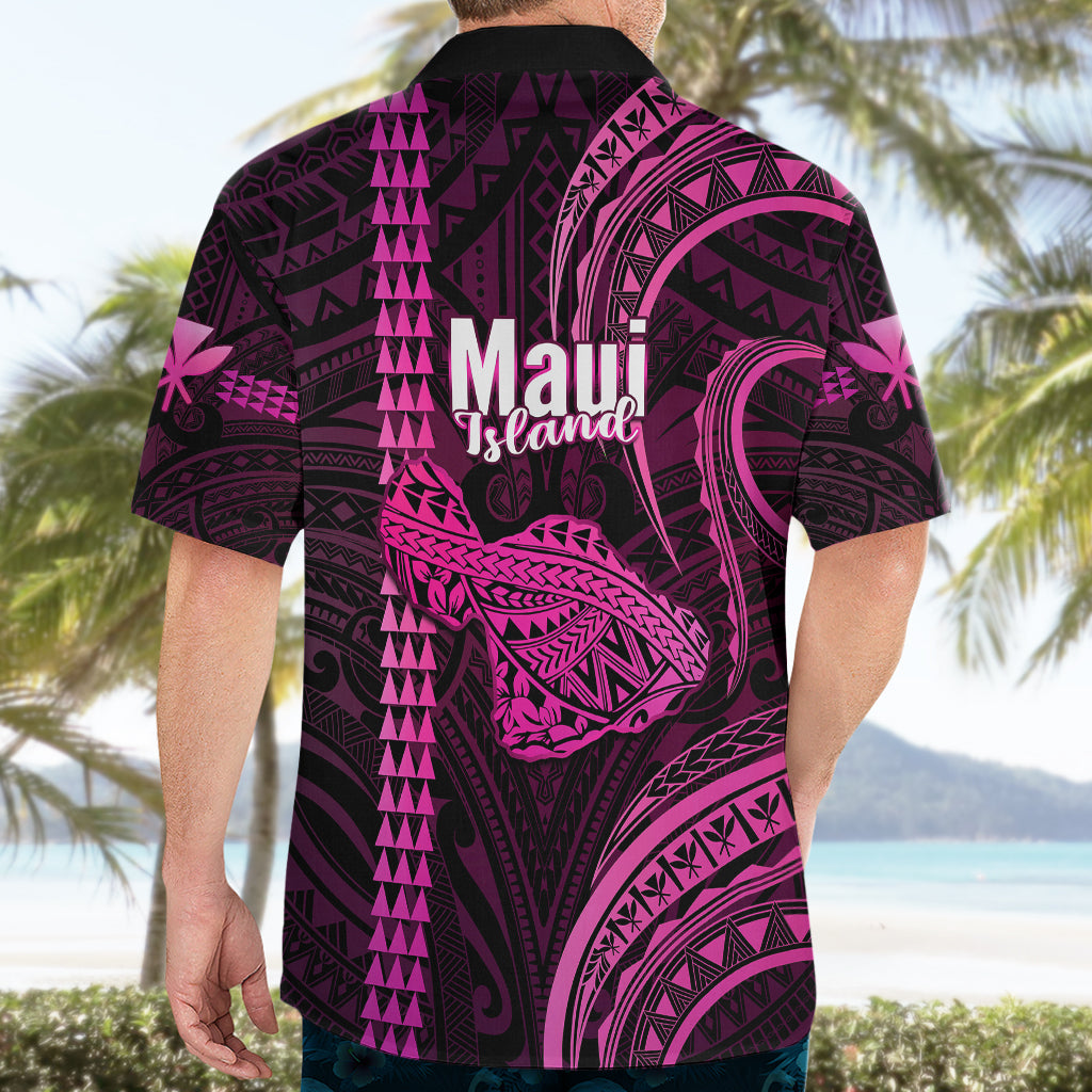 Polynesian Pride Hawaiian Islands Hawaiian Shirt Maui Map Pink Kanaka With Kakau - Wonder Print Shop