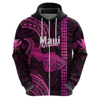 Polynesian Pride Hawaiian Islands Hoodie Maui Map Pink Kanaka With Kakau - Wonder Print Shop