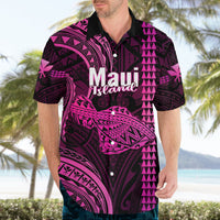 Personalised Hawaiian Islands Hawaiian Shirt Maui Map Pink Kanaka With Kakau - Wonder Print Shop