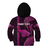 Personalised Hawaiian Islands Kid Hoodie Maui Map Pink Kanaka With Kakau - Wonder Print Shop