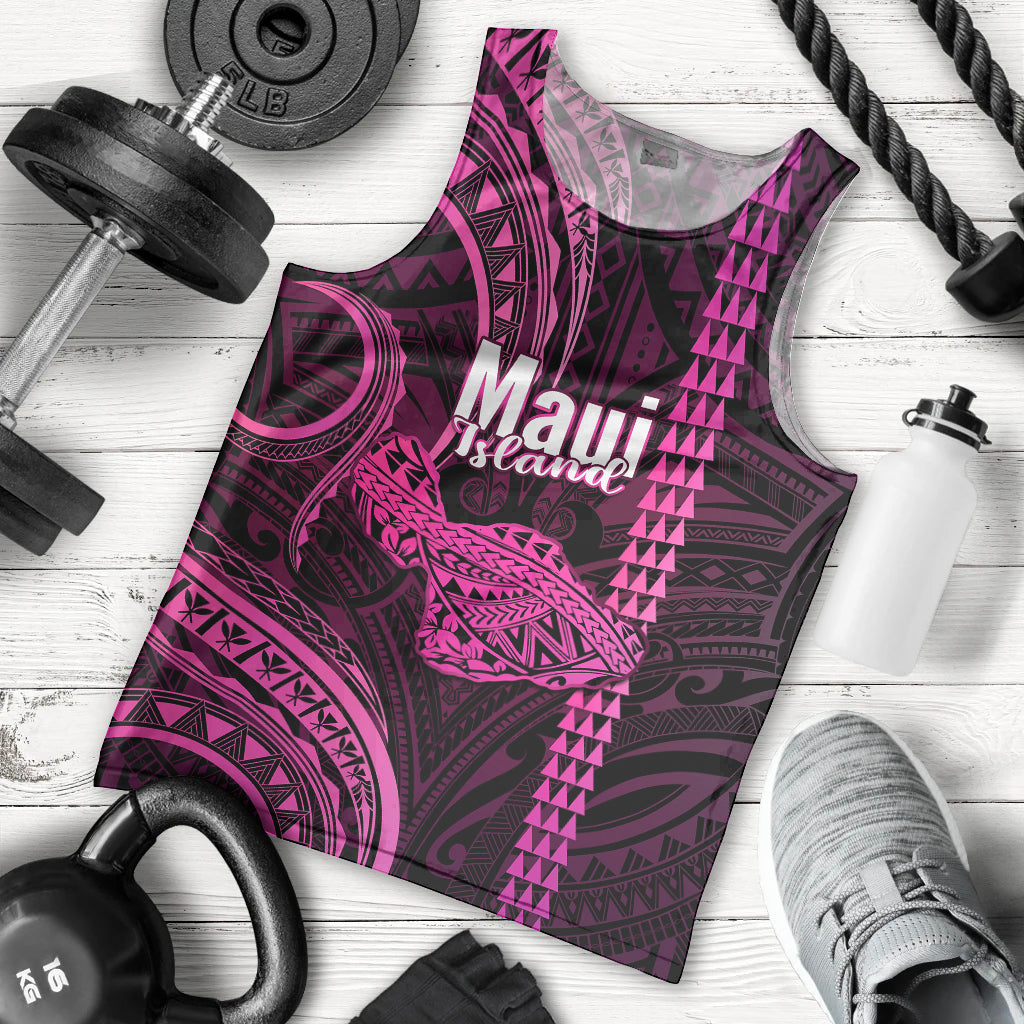 personalised-hawaiian-islands-men-tank-top-maui-map-pink-kanaka-with-kakau