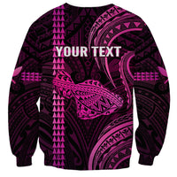 Personalised Hawaiian Islands Sweatshirt Maui Map Pink Kanaka With Kakau - Wonder Print Shop