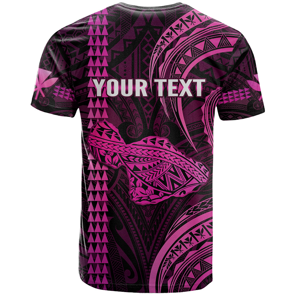 Personalised Hawaiian Islands T Shirt Maui Map Pink Kanaka With Kakau - Wonder Print Shop