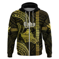 Polynesian Pride Hawaiian Islands Hoodie Oahu Map Yellow Kanaka With Kakau - Wonder Print Shop