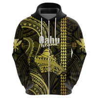 Polynesian Pride Hawaiian Islands Hoodie Oahu Map Yellow Kanaka With Kakau - Wonder Print Shop