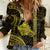 Polynesian Pride Hawaiian Islands Women Casual Shirt Oahu Map Yellow Kanaka With Kakau - Wonder Print Shop