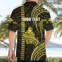 Personalised Hawaiian Islands Hawaiian Shirt Oahu Map Yellow Kanaka With Kakau - Wonder Print Shop