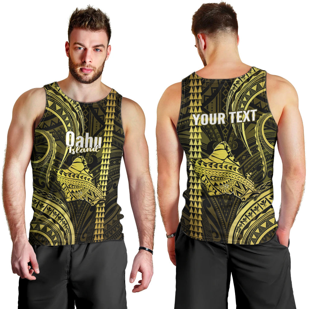 personalised-hawaiian-islands-men-tank-top-oahu-map-yellow-kanaka-with-kakau