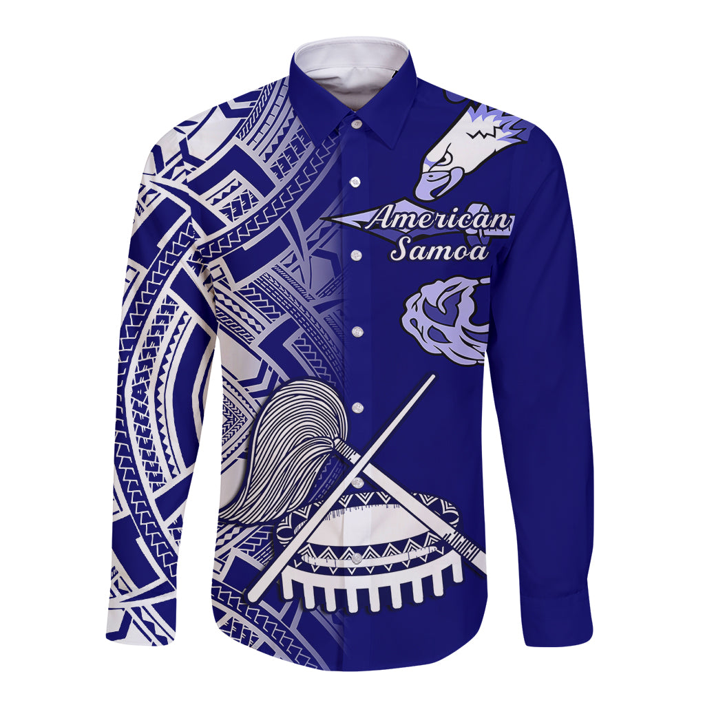 Polynesian Pride American Samoa Long Sleeve Button Shirt July 4 Independence Day - Wonder Print Shop