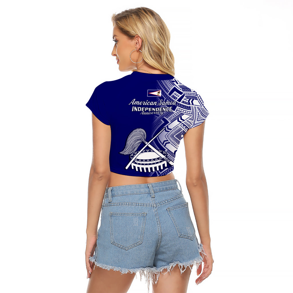 Polynesian Pride American Samoa Raglan Cropped T Shirt July 4 Independence Day - Wonder Print Shop